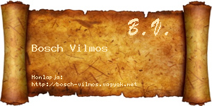 Bosch Vilmos névjegykártya